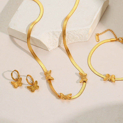 Butterfly 18K Gold Snake Bone